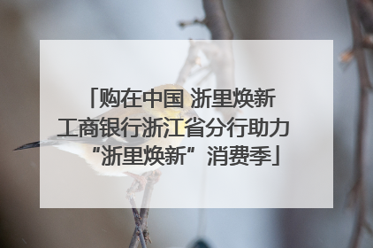 购在中国 浙里焕新 工商银行浙江省分行助力“浙里焕新”消费季